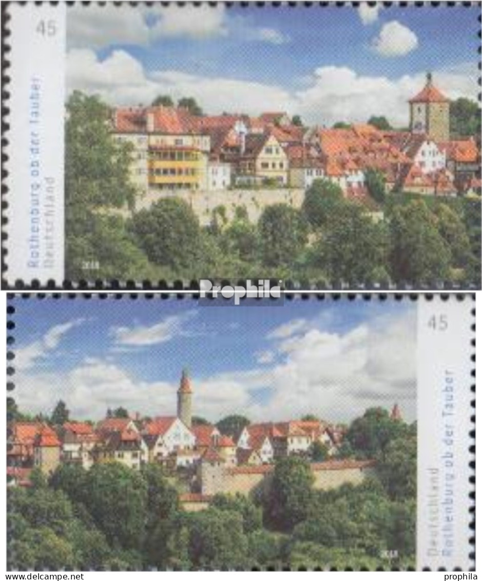 BRD (BR.Deutschland) 3454-3455 (kompl.Ausg.) Postfrisch 2019 Panoramen - Rothenburg Ob Der Taube - Nuovi