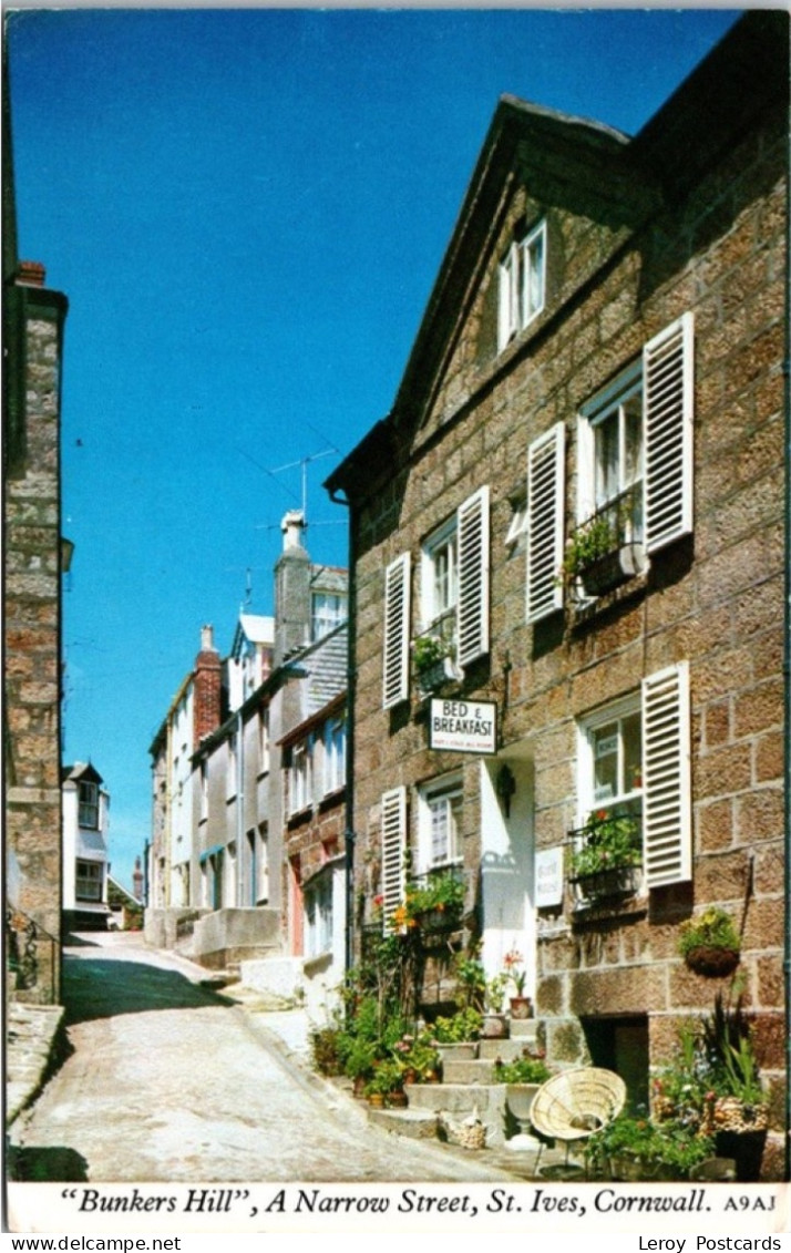 Cornwall, ‘Bunkers Hill’, A Narrow Street, St Ives - St.Ives