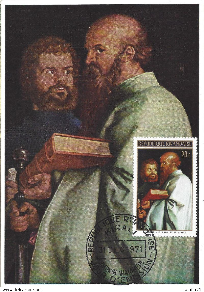 RWANDA - CARTE MAXIMUM - Yvert N° 436 - ST-PAUL Et ST-MARC - OEUVRE De DÜRER - 1970-1979