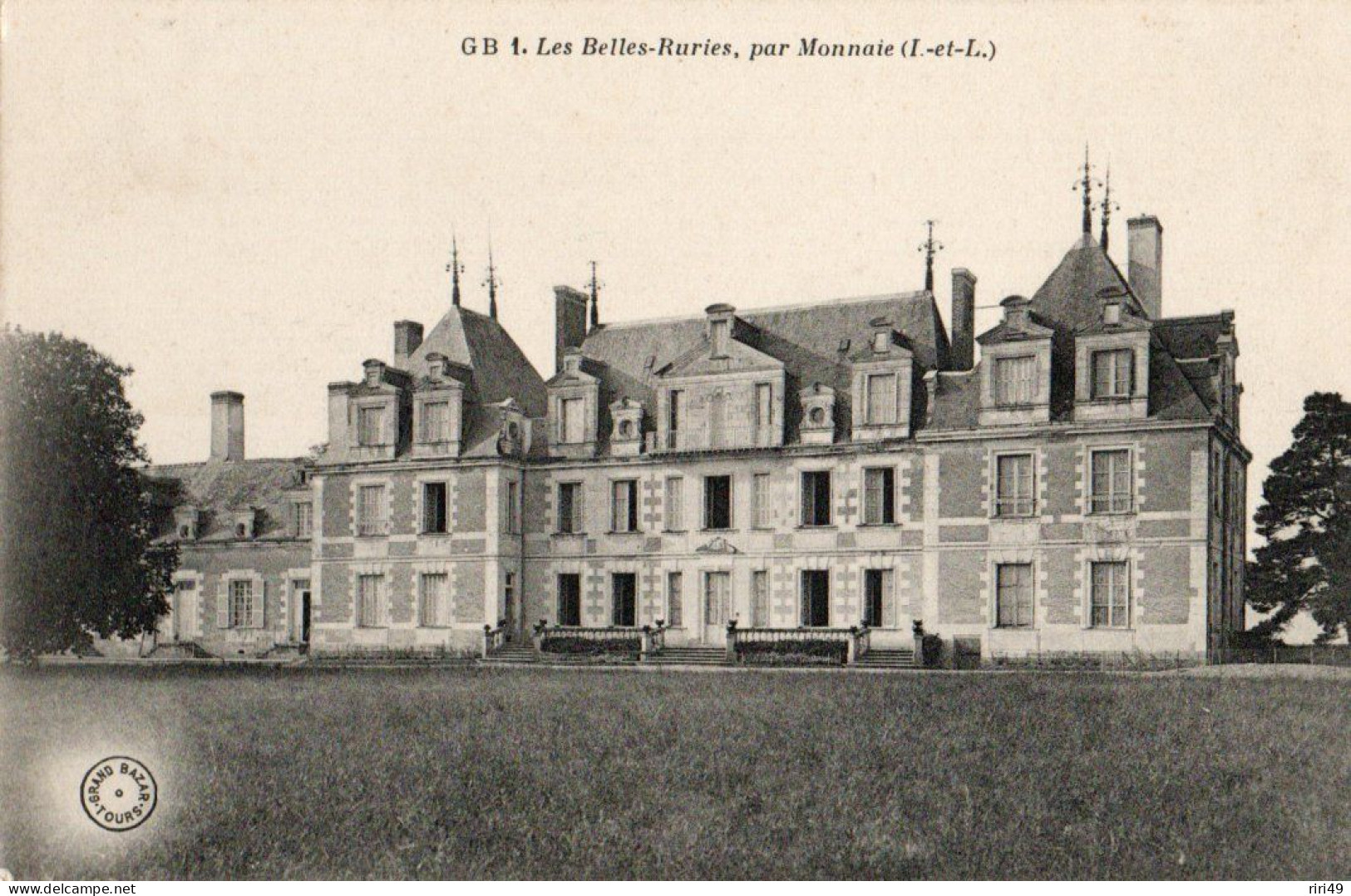 CPA 37 - MONNAIE  - Le Château Les Belles-Ruries - Dos Vierge - Monnaie