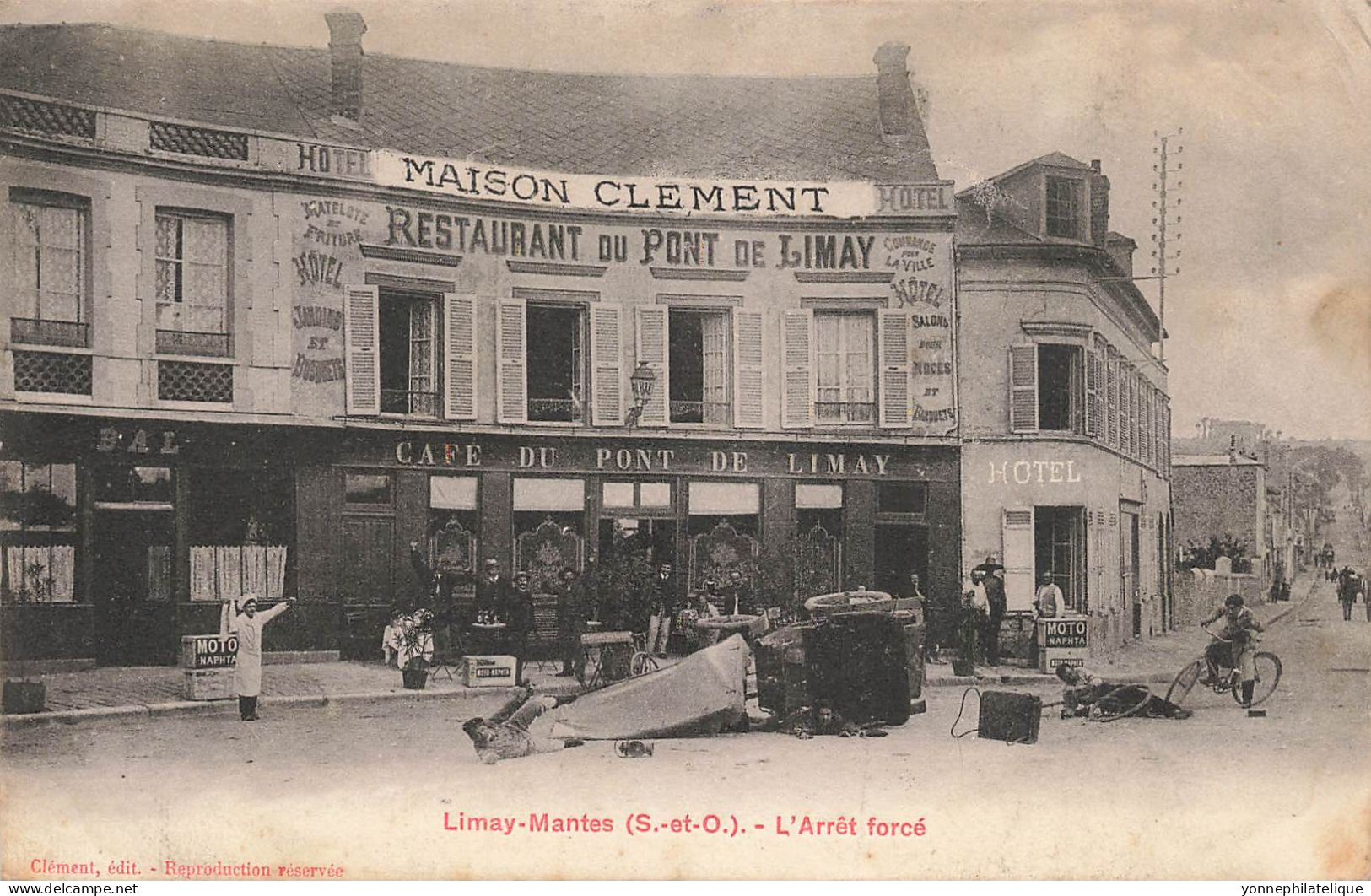 78 - YVELINES - LIMAY-MANTES - Arrêt Forcé - Café Restaurant  Du Pont De Limay, Maison CLÉMENT - Animation - 11043 - Limay