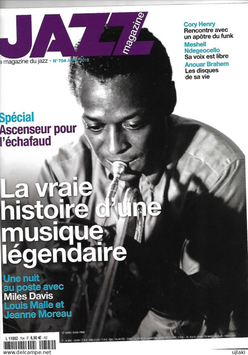 Revue  JAZZ  Magazine   N°704   AVRIL 2018 " Spécial:ascenseur Pour L'échafaud" - Música