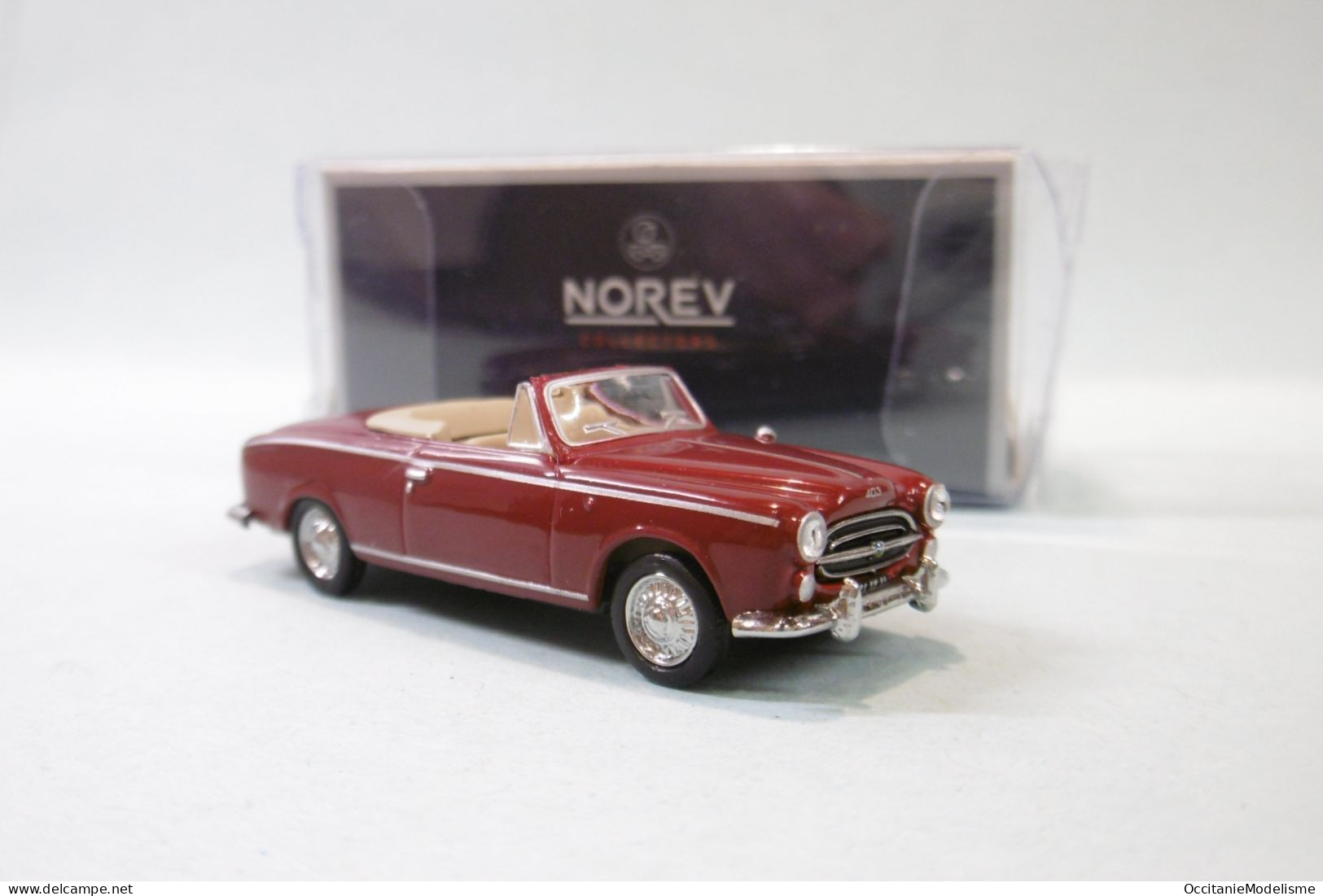 Norev - PEUGEOT 403 Cabriolet Bordeaux 1957 Neuf NBO HO 1/87 - Strassenfahrzeuge