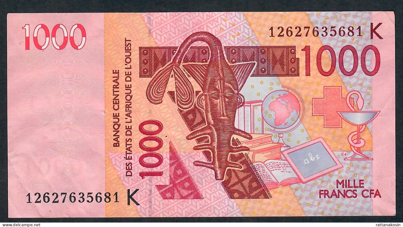 W.A.S. SENEGAL  P715Kl 1000 FRANCS (20)12 2012 Signature 39     VF 2 P.h. - West-Afrikaanse Staten