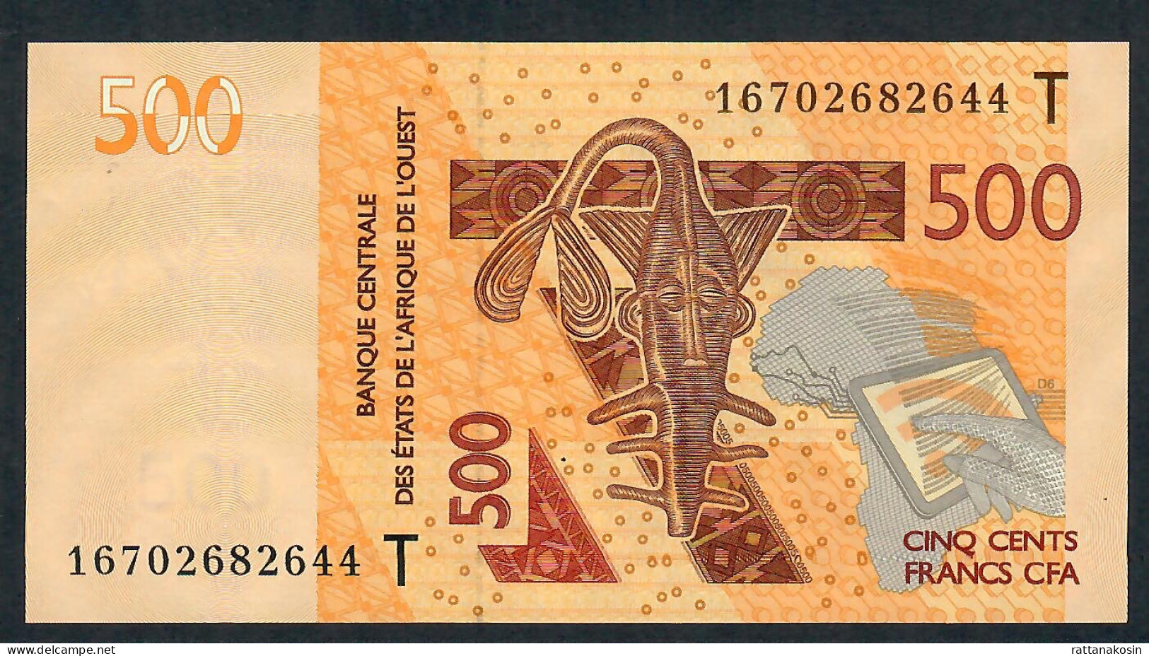 W.A.S. TOGO  P819Te  500 FRANCS (20)16  2016 Signature 42    UNC. - États D'Afrique De L'Ouest