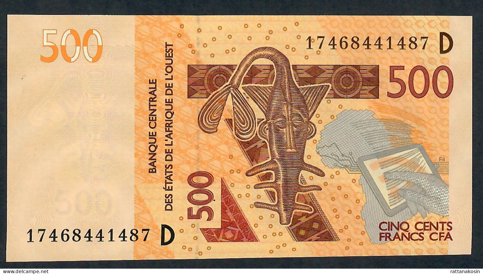W.A.S. MALI    P419Df  500 FRANCS (20)17  2017 Signature 43    UNC. - West African States