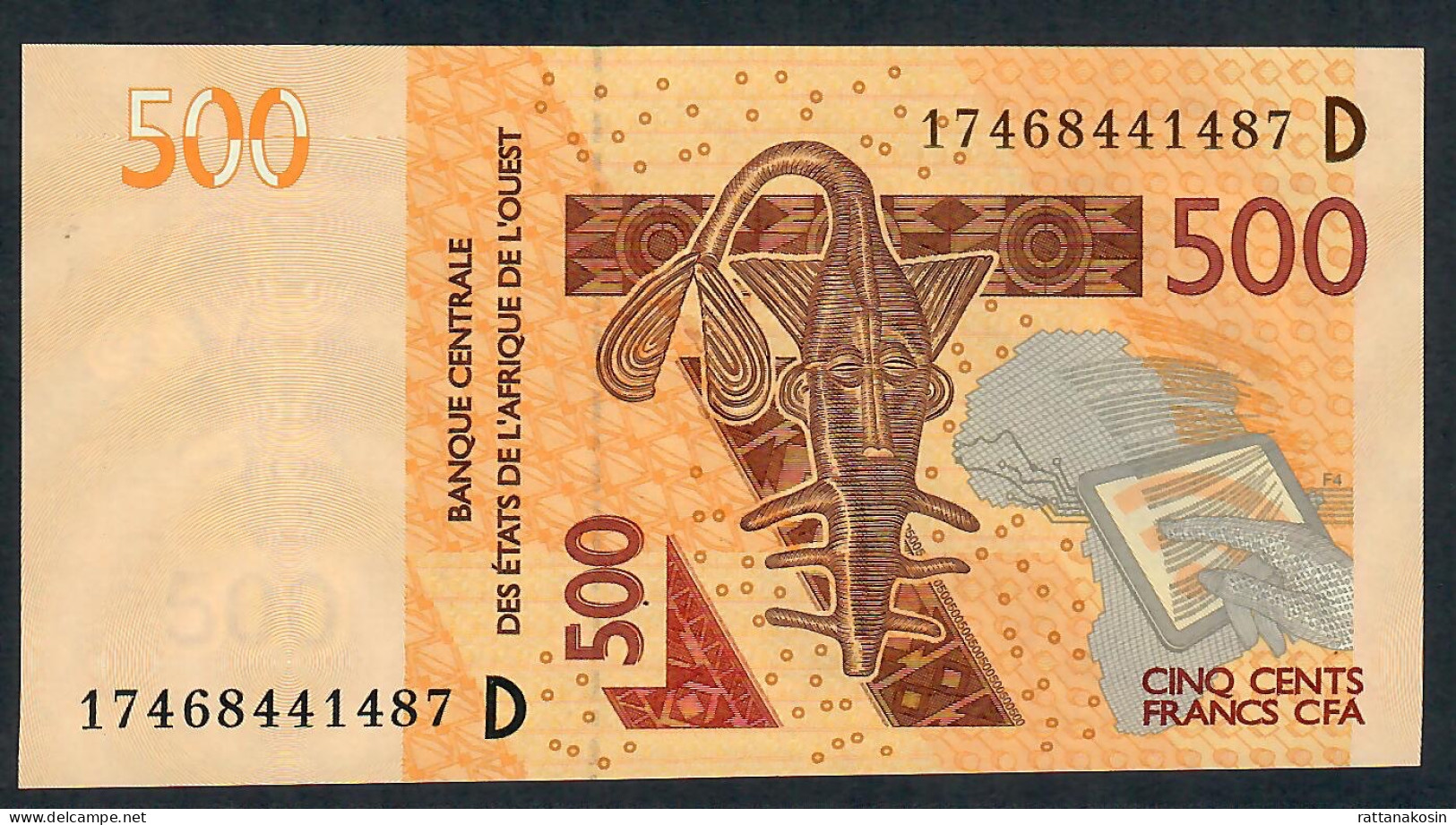 W.A.S. MALI    P419Df  500 FRANCS (20)17  2017 Signature 43    UNC. - Estados De Africa Occidental