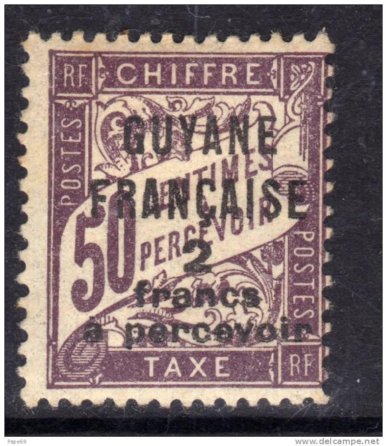 Guyane  Taxe N° 11 X Timbres-taxe De France Surchargés : 2 F. Sur 50 C. Brun-lilas  Trace De  Charnière Sinon TB - Sonstige & Ohne Zuordnung