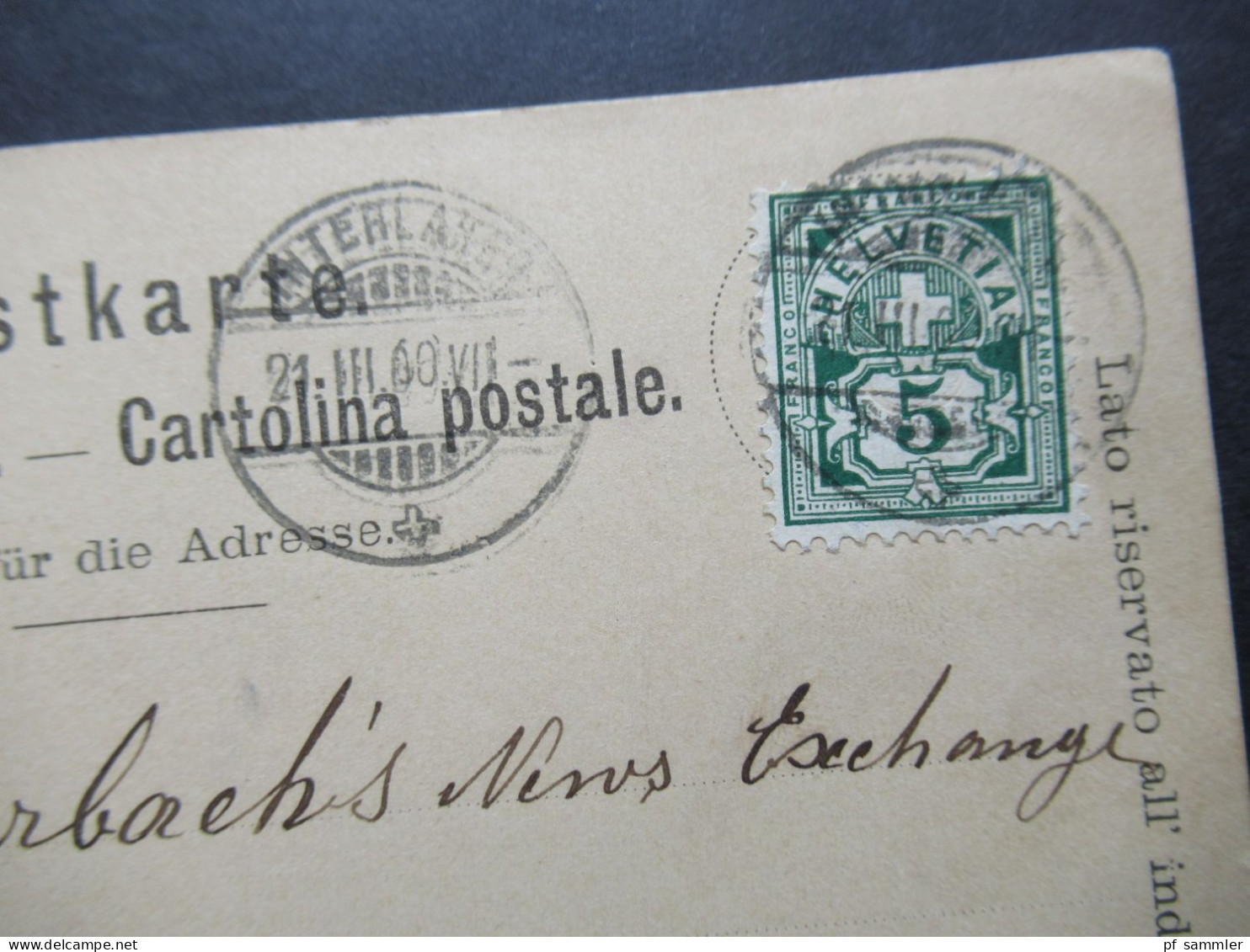 Schweiz 1900 U. 1903 GA Mit Zusatzfrankatur Ins Deutsche Reich Gesendet! Interlaken - Mainz Und Geneve - Essen Ruhr - Entiers Postaux