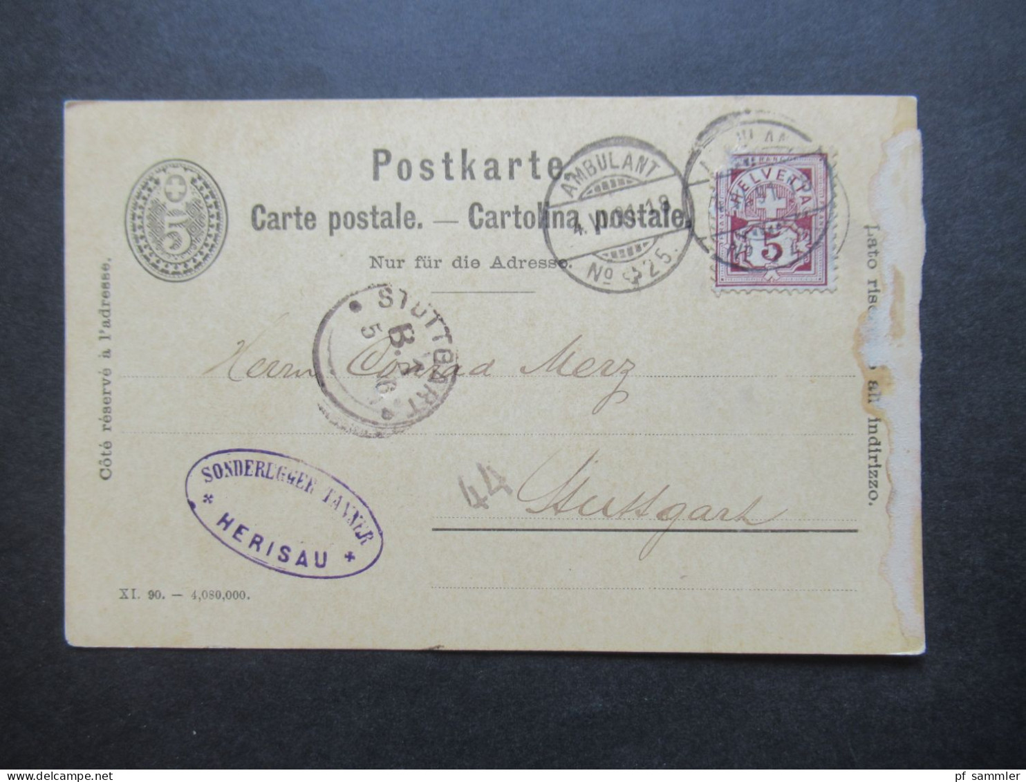 Schweiz 1888 2x GA Mit Zusatzfrankatur Ins Deutsche Reich Gesendet! 1x Ambulant No 25 Bahnpost! 1x Glarus - Erfurt - Stamped Stationery