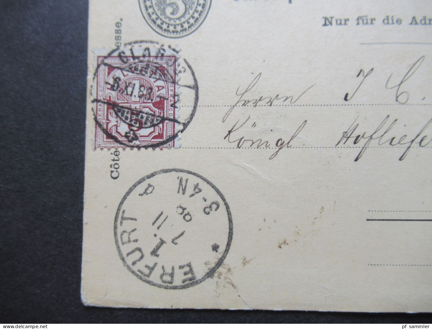 Schweiz 1888 2x GA mit Zusatzfrankatur ins Deutsche Reich gesendet! 1x Ambulant No 25 Bahnpost! 1x Glarus - Erfurt