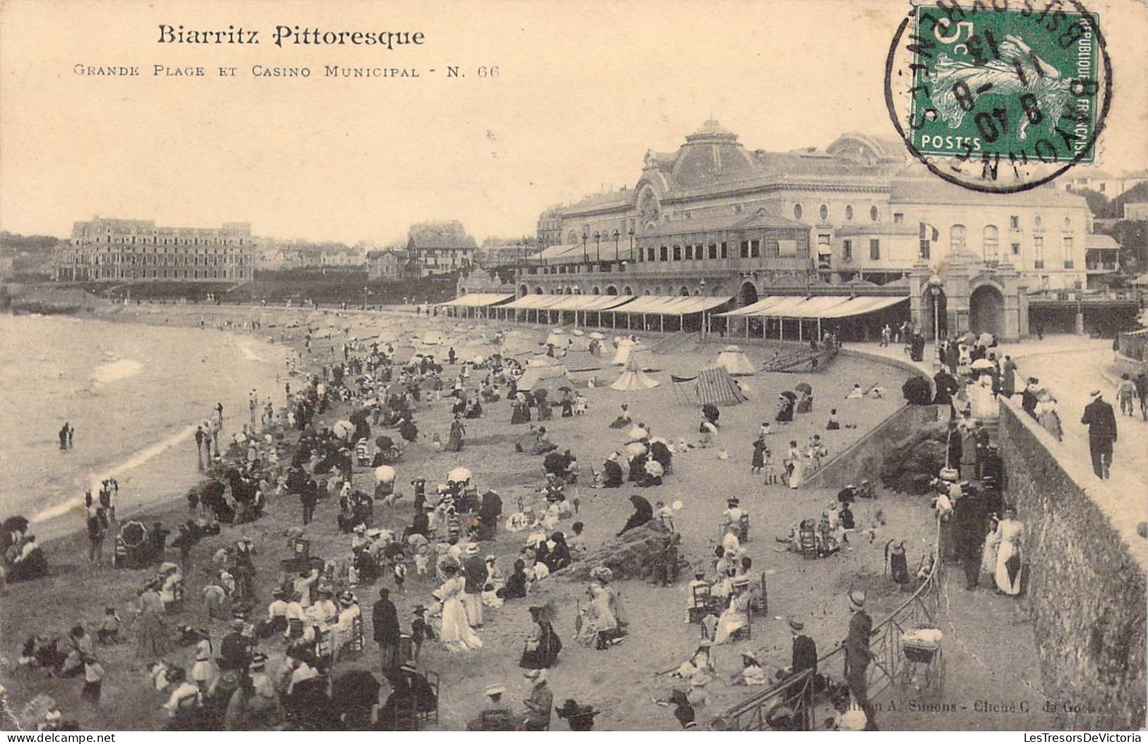 FRANCE - 64 - BIARRITZ - Grande  Place Et Casino Municipal - Carte Postale Ancienne - Biarritz