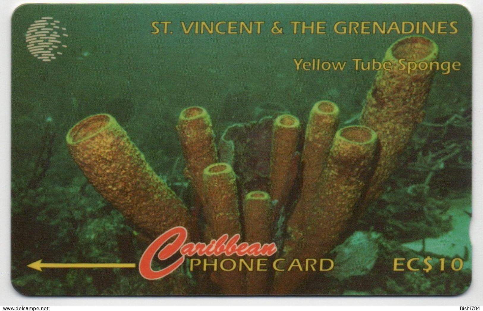 St. Vincent & The Grenadines - Yellow Tube Sponge - 142CSVB (small Font) - St. Vincent & Die Grenadinen