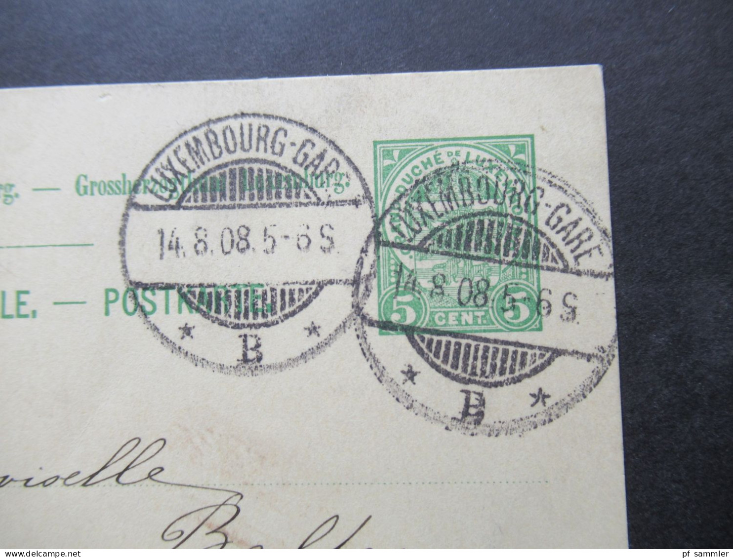 Luxemburg / Luxembourg 3x GA 1889, 1905 und 1908 alle nach Merzig ins Deutsche Reich gesendet! Mit Ank. Stempel