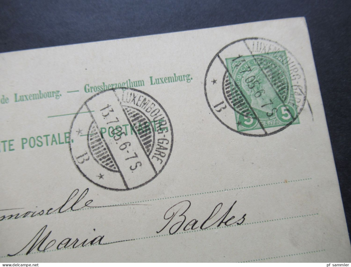 Luxemburg / Luxembourg 3x GA 1889, 1905 und 1908 alle nach Merzig ins Deutsche Reich gesendet! Mit Ank. Stempel