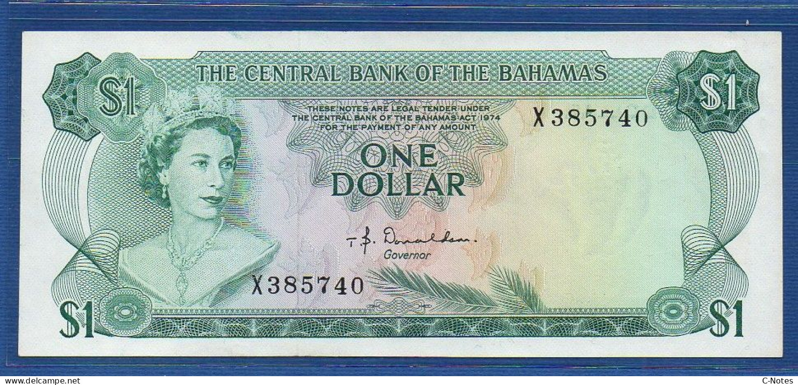 BAHAMAS - P.35a1 – 1 Dollar L. 1974 UNC-, S/n X385740 - Bahama's