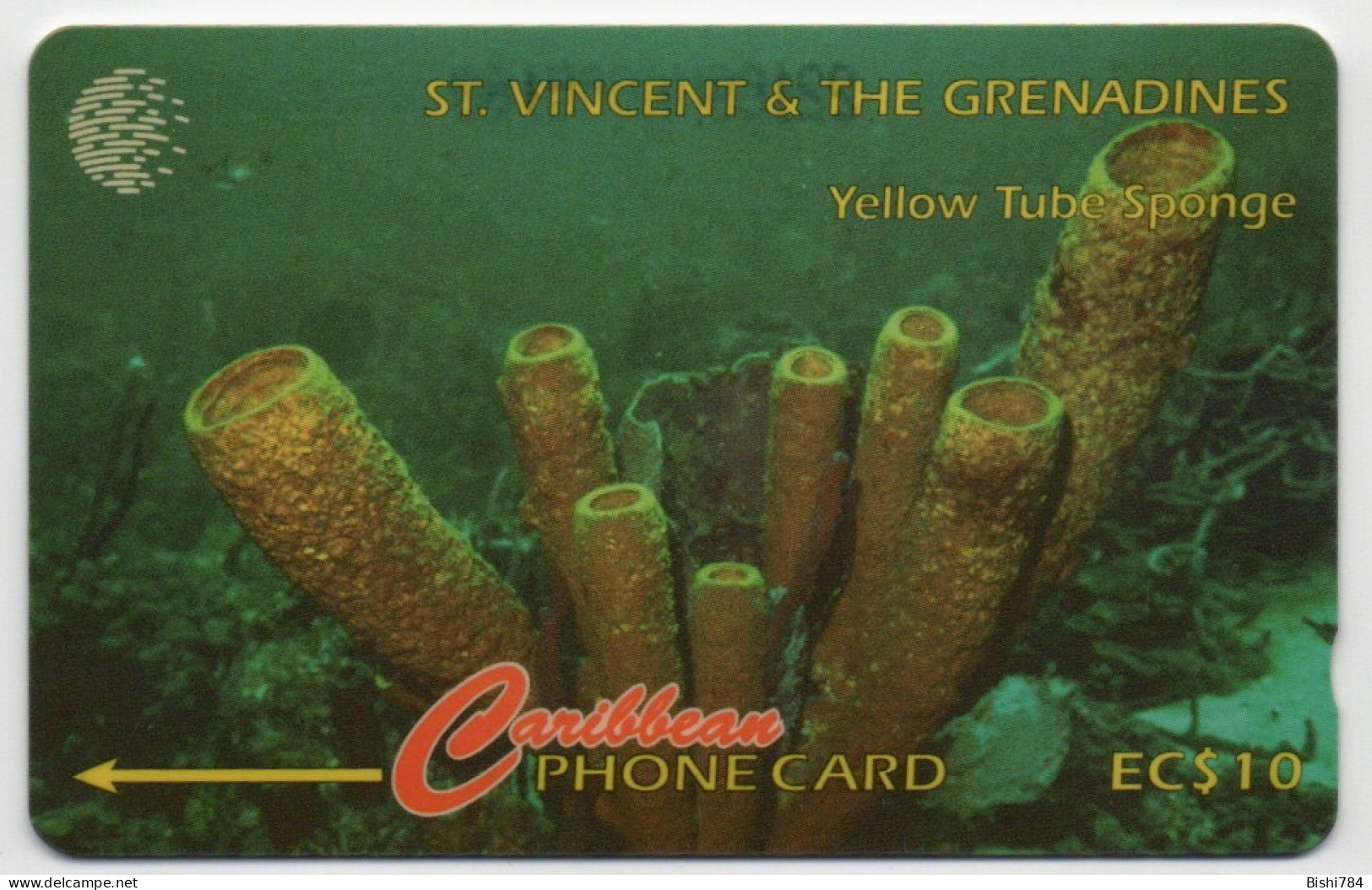 St. Vincent & The Grenadines - Yellow Tube Sponge - 142CSVB (medium Font) - St. Vincent & The Grenadines