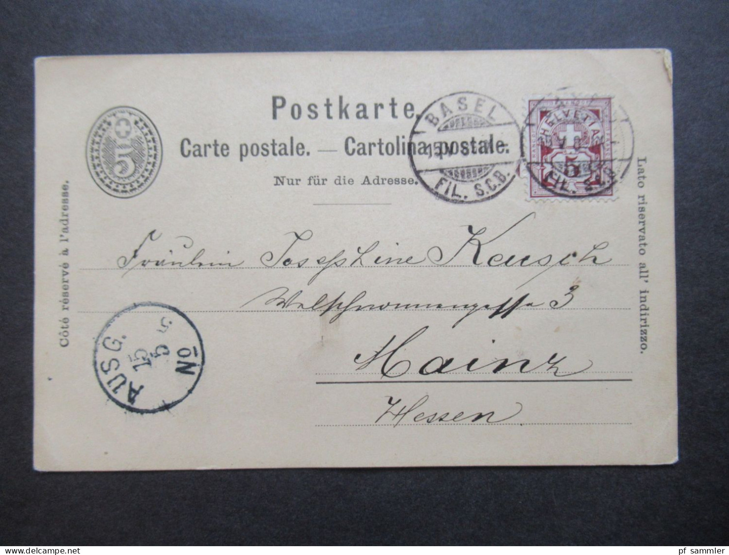 Schweiz 1885 Und 1889 2x GA Mit Zusatzfrankatur Ins Deutsche Reich Gesendet! 1x Stp. Gr Hochstetten - Mannheim - Enteros Postales