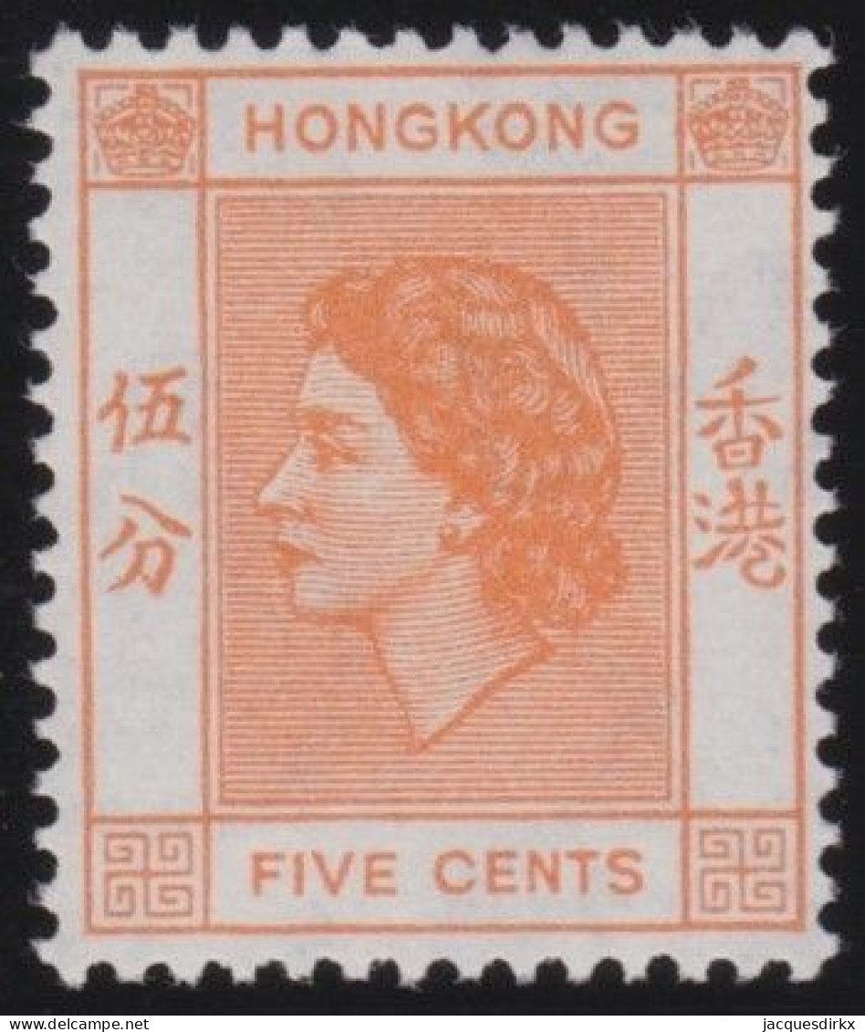 Hong Kong     .    SG    .    178   (2 Scans)  .  1954 - 62    .  Mult Script CA      .    *   .    Mint-hinged - Neufs