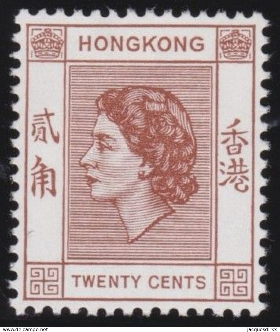 Hong Kong     .    SG    .    181   (2 Scans)  .  1954 - 62    .  Mult Script CA      .    *   .    Mint-hinged - Neufs