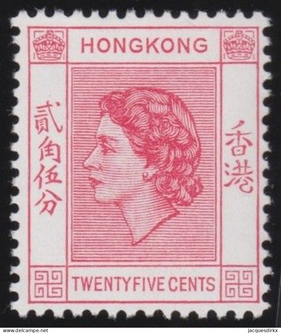 Hong Kong     .    SG    .    182  (2 Scans)  .  1954 - 62    .  Mult Script CA      .    *   .    Mint-hinged - Unused Stamps