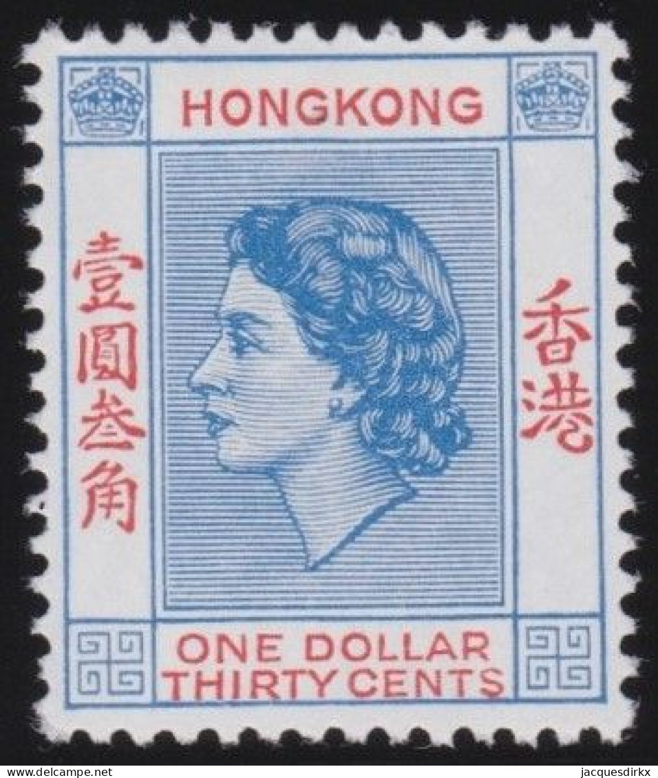 Hong Kong     .    SG    .    188  (2 Scans)  .  1954 - 62    .  Mult Script CA      .    *   .    Mint-hinged - Unused Stamps