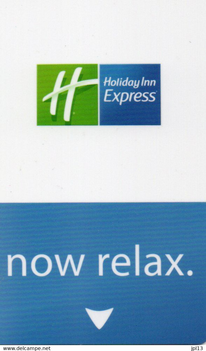 Clef D'hôtel - France - Holiday Inn Express, Now Relax, Bande Bleue, Texte Au Verso - Clés D'hôtel