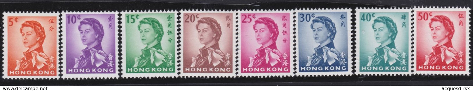 Hong Kong     .    SG    .    8 Stamps   .  PVA Gum CA Sideways  .     1966-72    .    *   .    Mint-hinged - Unused Stamps