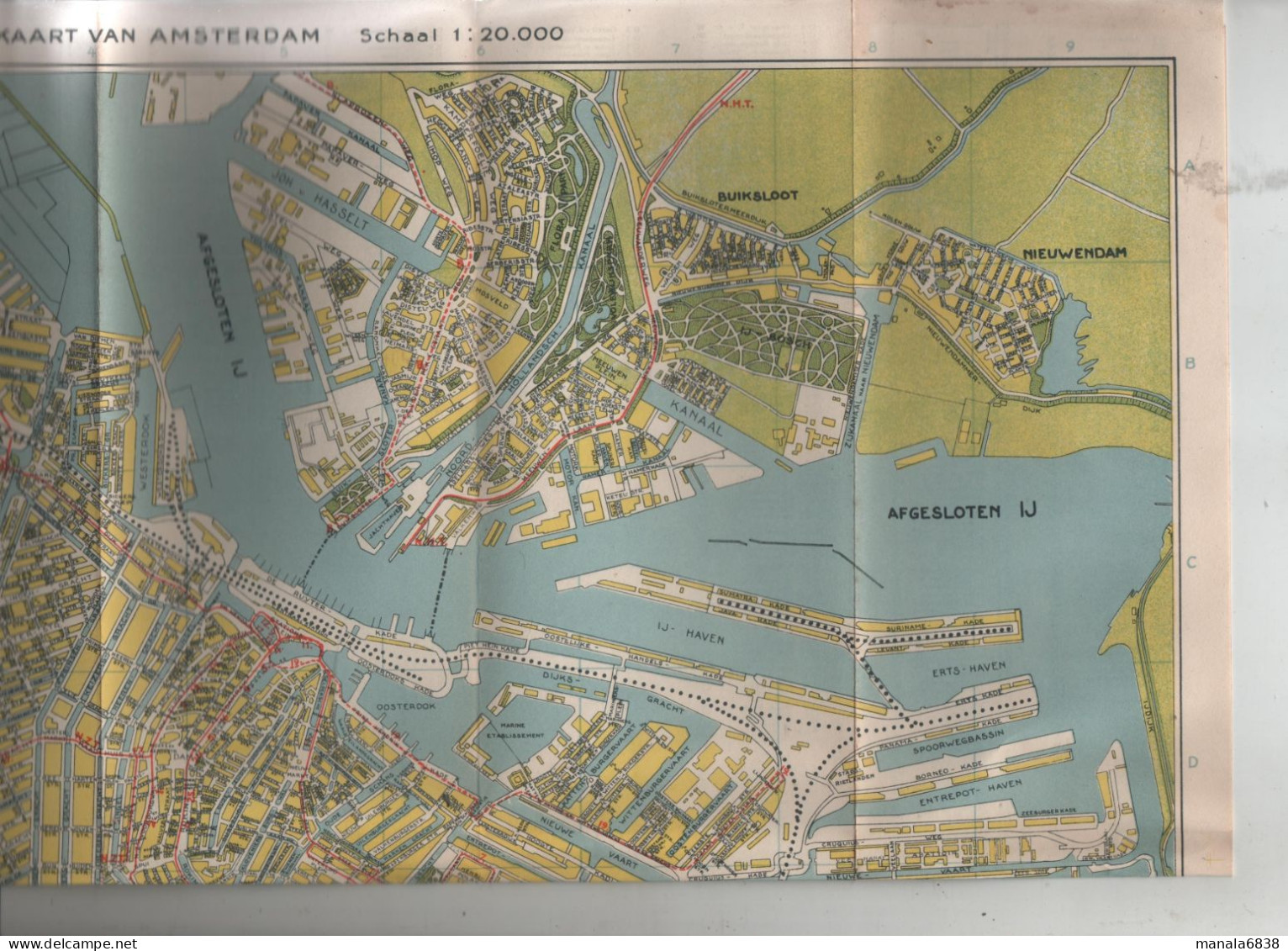 Plattegrond Map Plan Stadtplan Amsterdam Boat Trips Harbours Canals Tours En Bateaux Canaux Rundfahrt Hafen Kanale - Zeekaarten