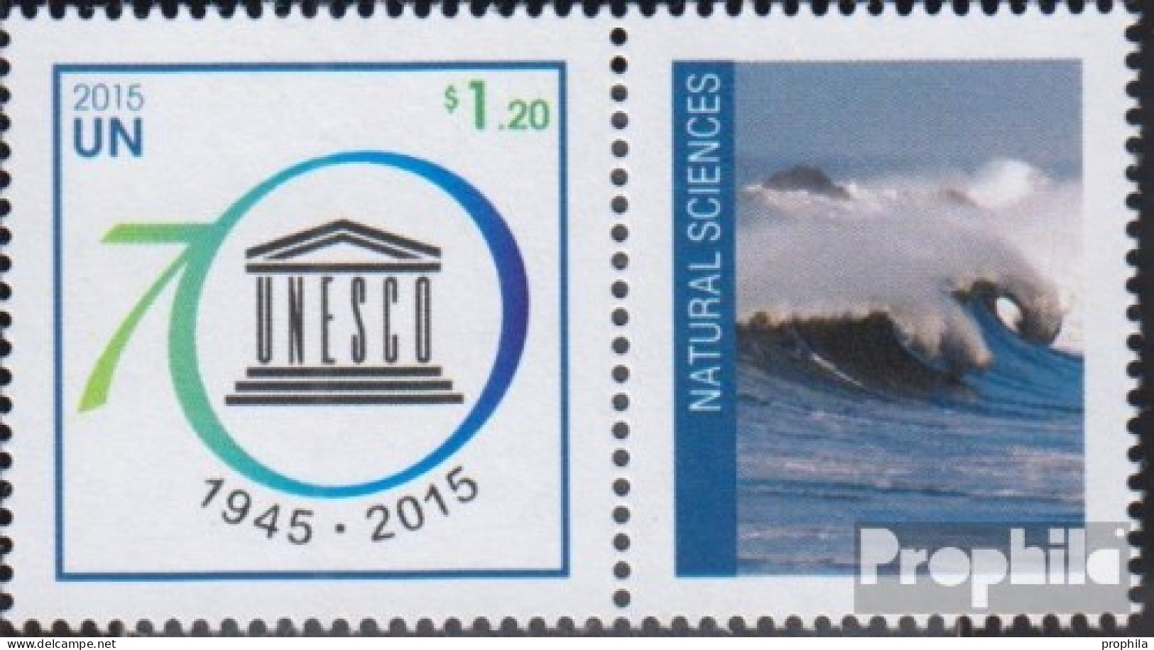 UNO - New York 1497Zf Mit Zierfeld (kompl.Ausg.) Postfrisch 2015 70 Jahre UNESCO - Unused Stamps