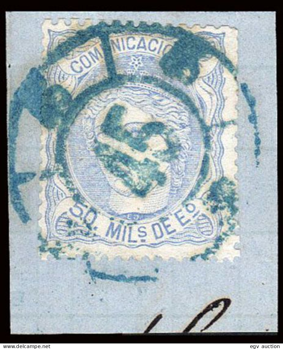 Soria - Edi O 107 - 50milm. - Fragmento Mat Rueda De Carreta Azul "45 - Soria" - Used Stamps