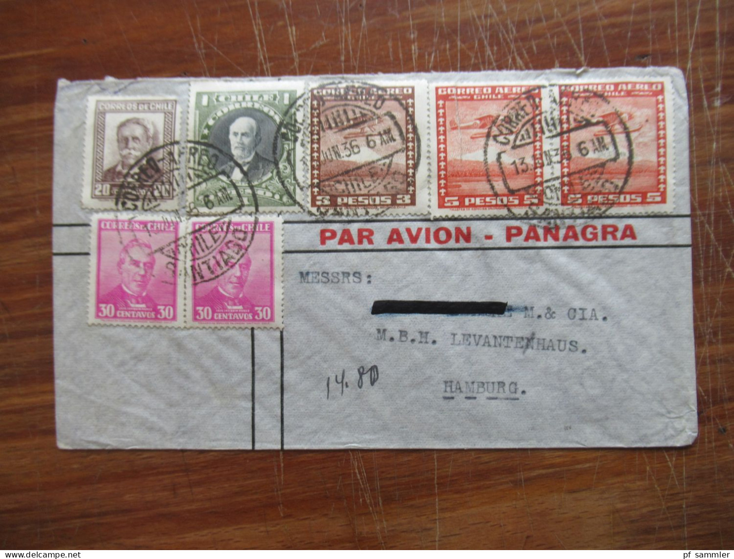 Chile 1937 Luftpost / Air Mail / Condor 7 Belege nach Hamburg gesendet! Schöne und interessante Frankaturen!