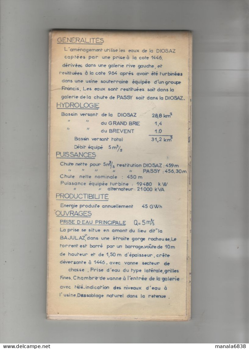 EDF Hydraulique Chute De Montvauthier PROJET 1965 - Obras Públicas