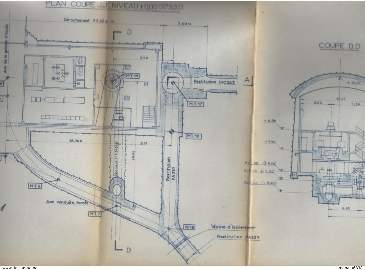 EDF Hydraulique Chute De Montvauthier PROJET 1965 - Arbeitsbeschaffung