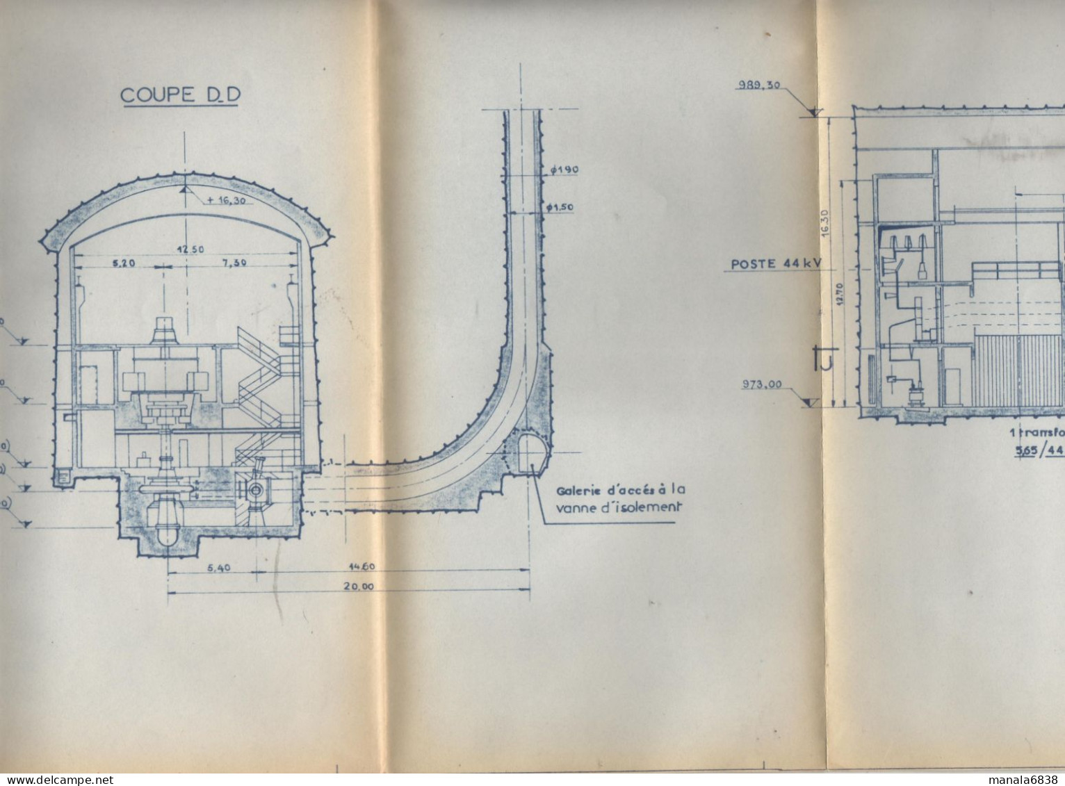 EDF Hydraulique Chute De Montvauthier PROJET 1965 - Publieke Werken