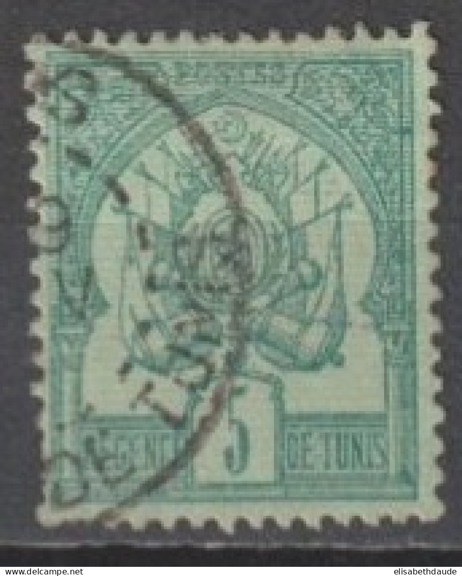 TUNISIE - 1888 - YVERT N° 53a VARIETE FOND LIGNE De 1897 OBLITERE  - COTE = 25 EUR. - Oblitérés