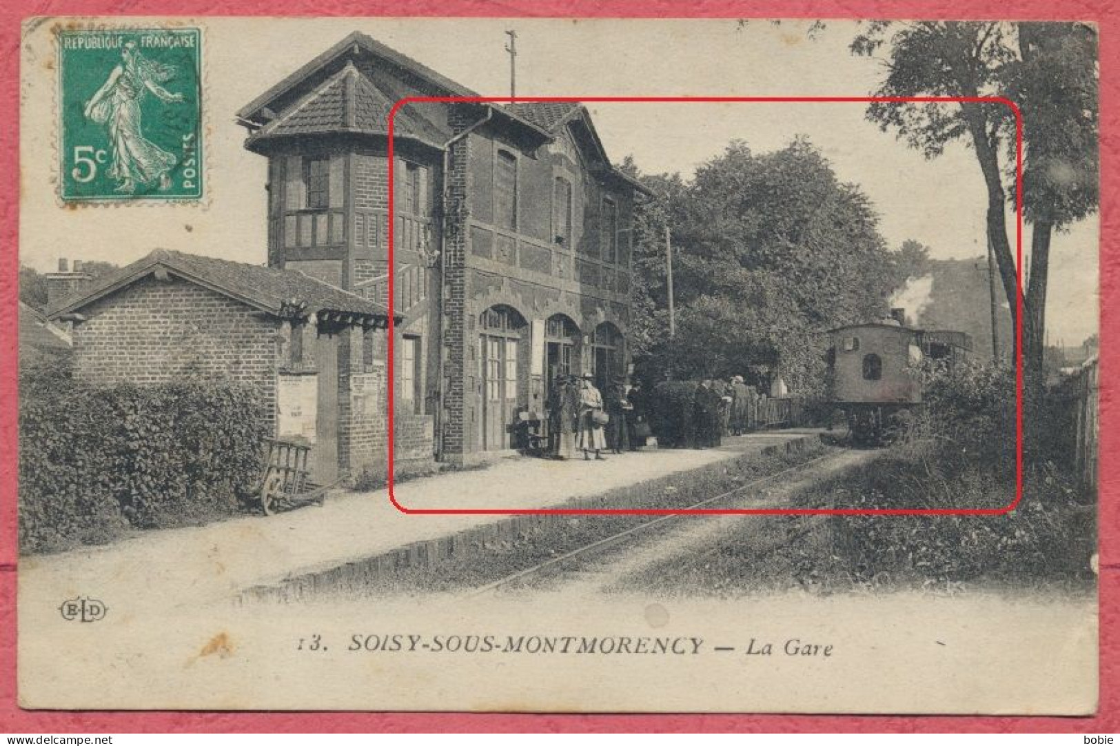 Soisy-sous-Montmorency Dépt. Val D'Oise : La Gare - Locomotive à Vapeur / Thème : Train Rail - 1918. - Soisy-sous-Montmorency