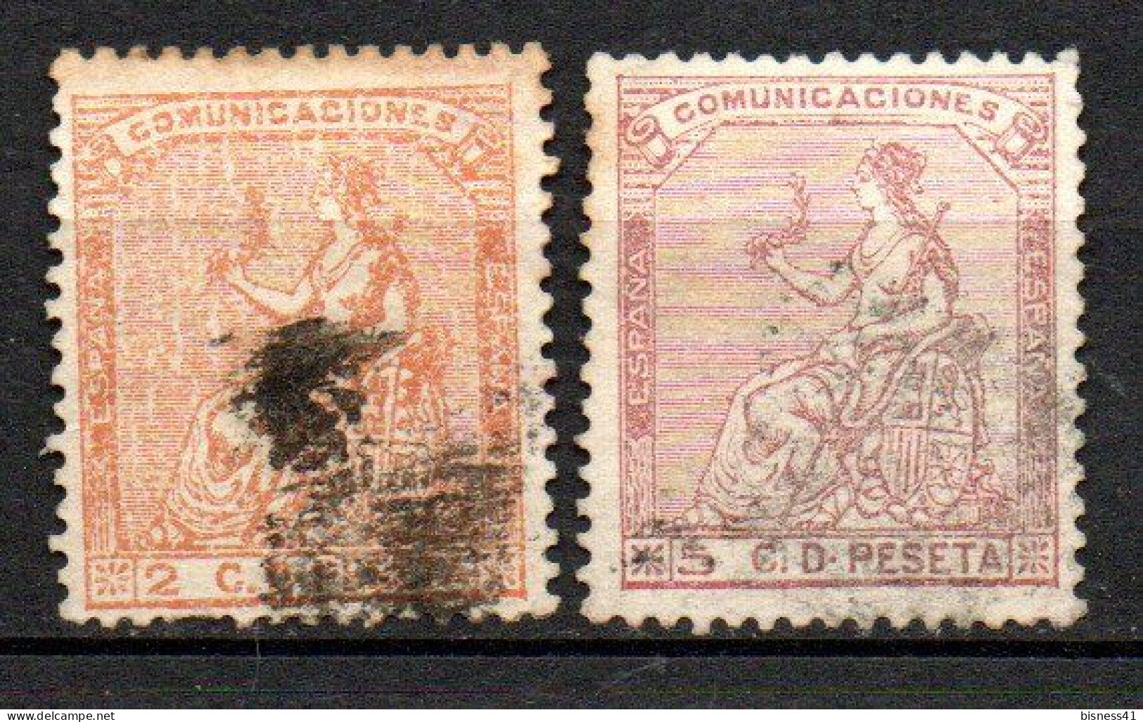 Col33 Espagne Spain 1873 N° 130 & 131 Oblitéré Cote : 18,00€ - Used Stamps