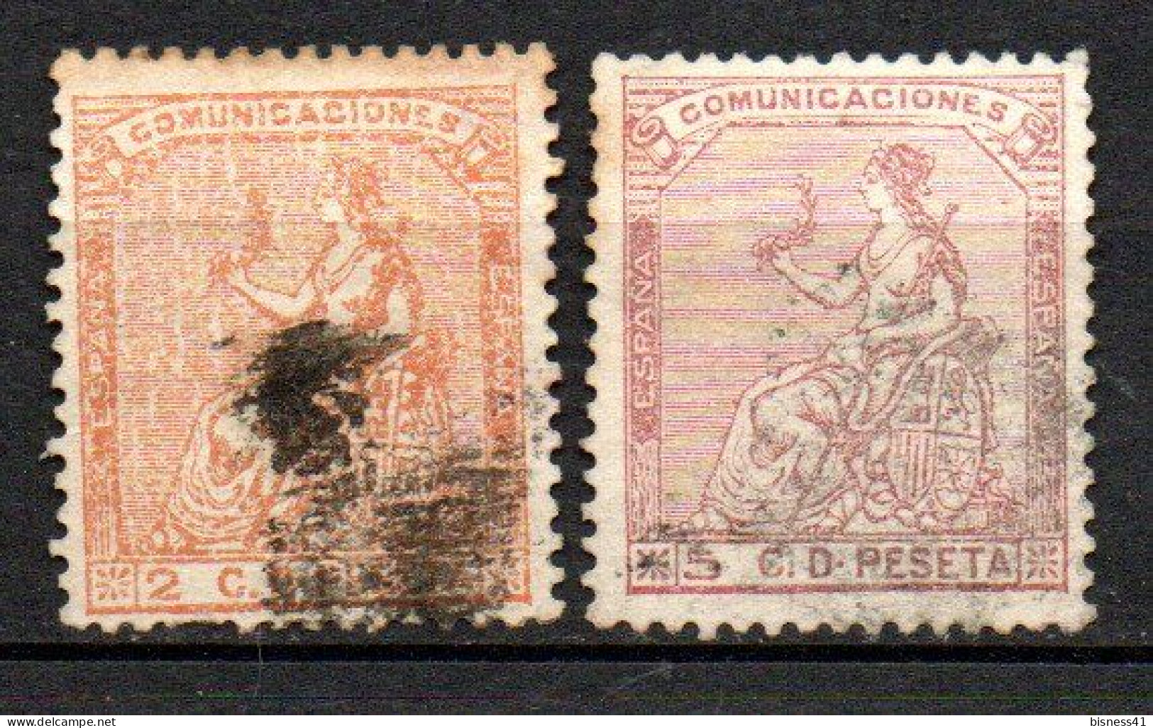 Col33 Espagne Spain 1873 N° 130 & 131 Oblitéré Cote : 18,00€ - Usados