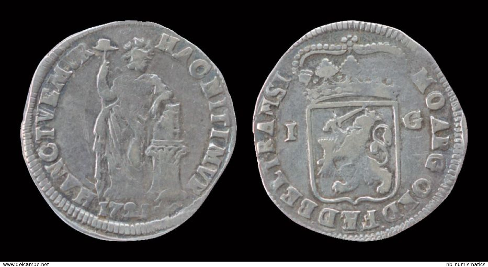 Netherlands Verenigde Provinciën Overijssel 1 Gulden 1721 - …-1795 : Periodo Antico