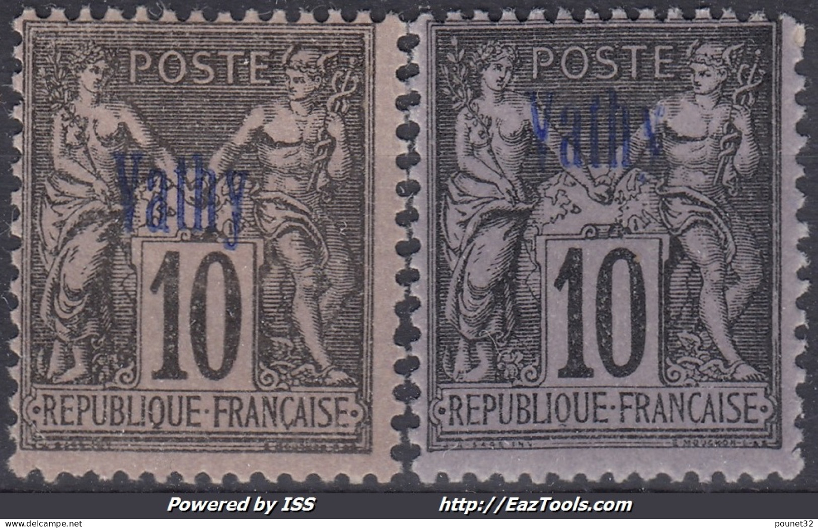 VATHY : SAGE 10c NOIR TYPE I & II N° 4 & 5 NEUFS * GOMME AVEC CHARNIERE - Unused Stamps