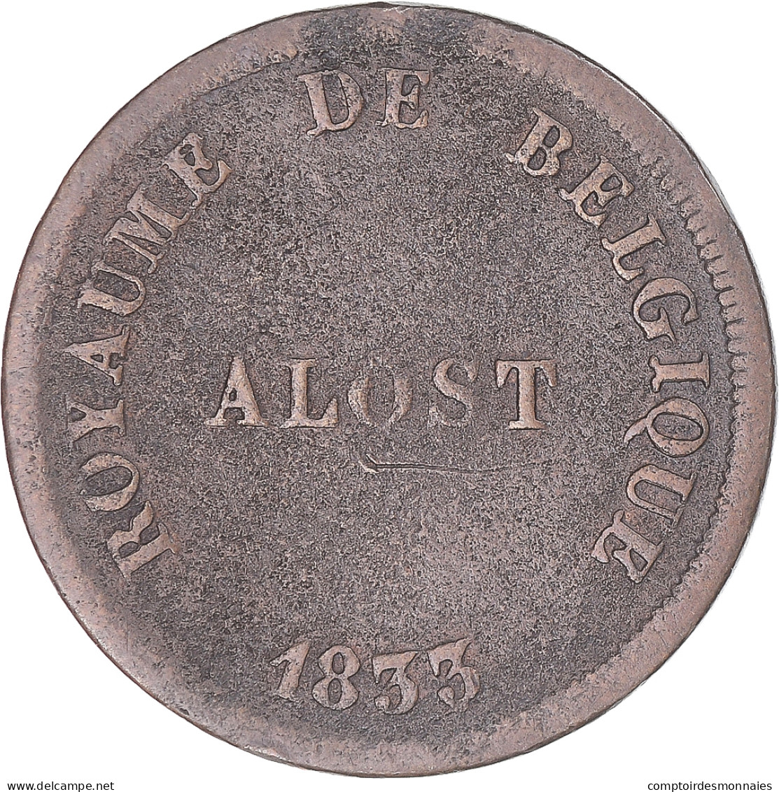 Monnaie, Belgique, Monnaie Fictive, 5 Centimes, 1833, Alost, TB+, Cuivre - 5 Centimes