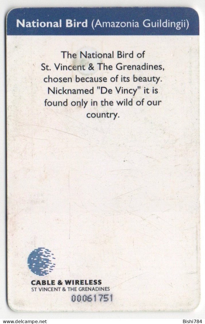 St. Vincent & The Grenadines - The National Bird - RED Chip - San Vicente Y Las Granadinas