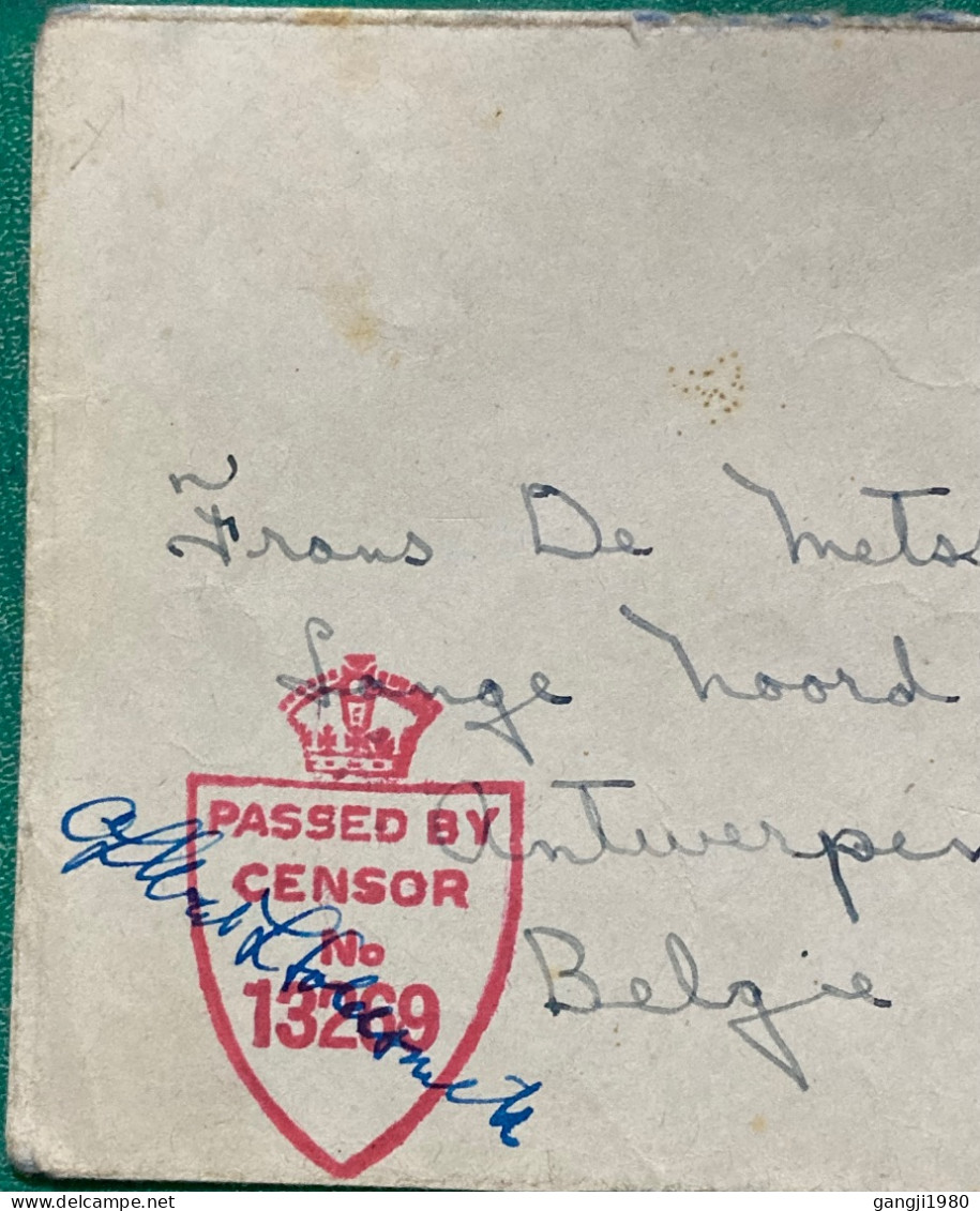 CANADA-GREAT BRITAIN- BELGIUM 1945, WORLD WAR 2, ARMY, MILITARY, CENSOR COVER TO BELGIUM, F.P.O SC 755, PASSED BY CENSOR - Brieven En Documenten