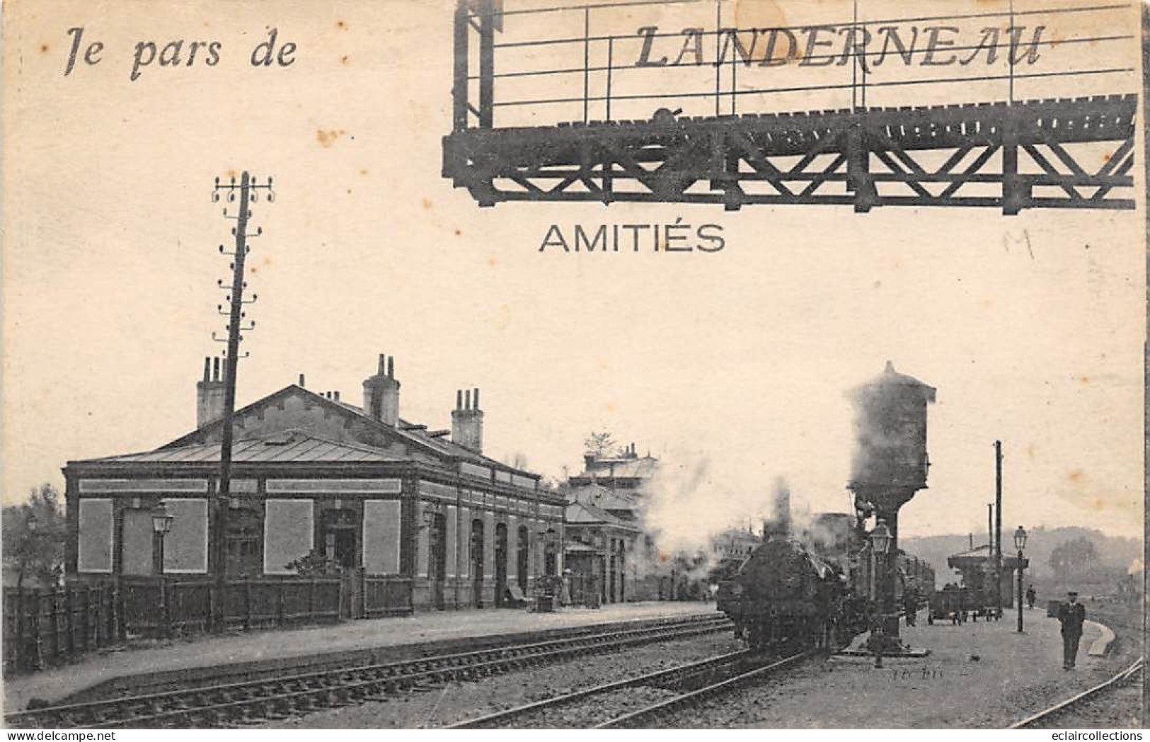 Landerneau           29           Je Pars De.. Gare. Train   .     ( Voir Scan) - Landerneau