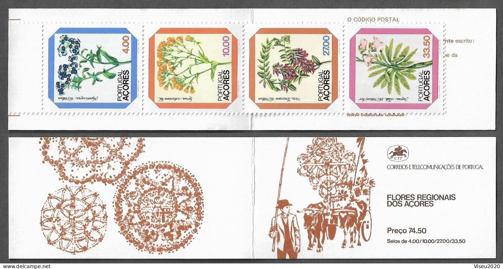 Portugal Booklet  Afinsa 25 - AZORES 1982 Definitive Issues - Flowers MNH - Markenheftchen