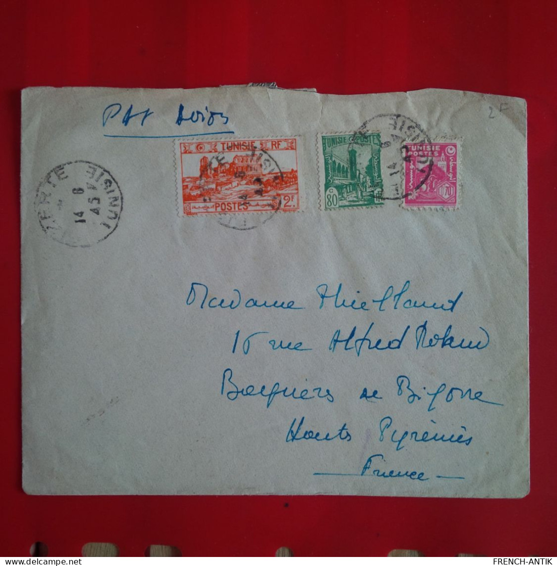 LETTRE TUNISIE BIZERTE POUR BAGNERES DE BIGORRE 1945 - Cartas & Documentos