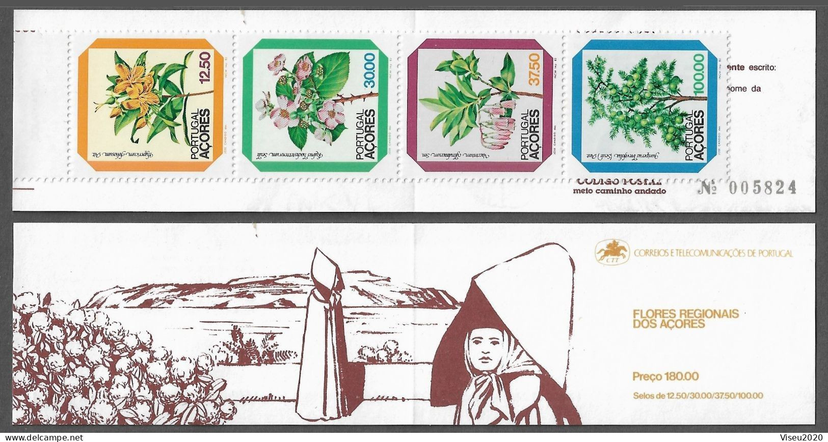 Portugal Booklet  Afinsa 28 - AZORES 1983 Definitive Issues - Flowers MNH - Markenheftchen