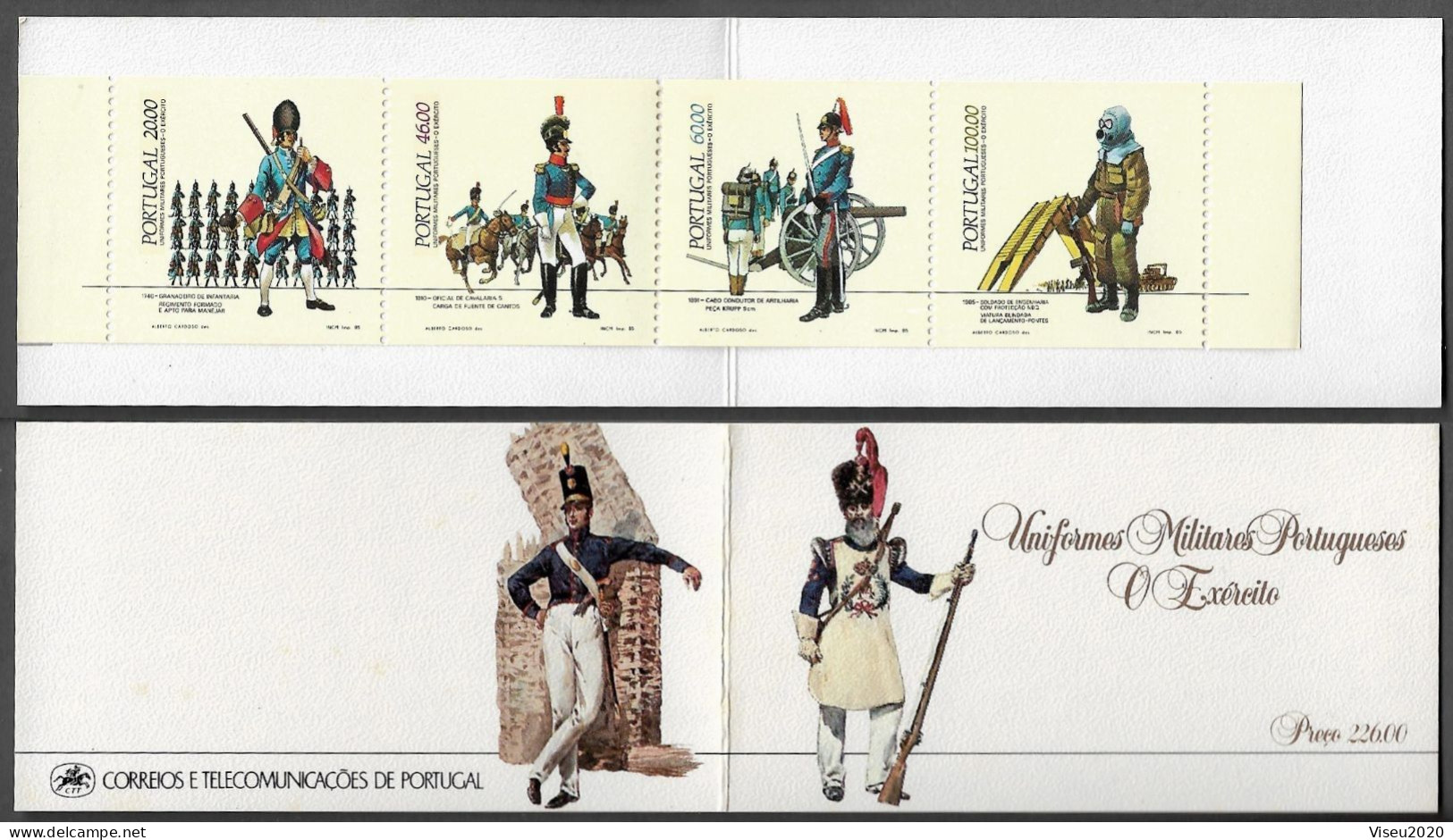 Portugal Booklet  Afinsa 33 - 1985 Portuguese Military Uniforms - ARMY MNH - Carnets