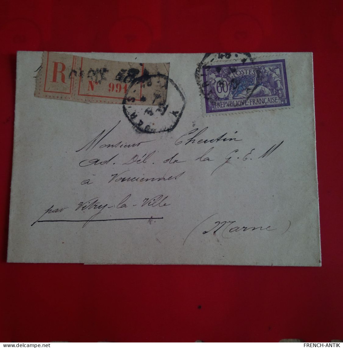 LETTRE RECOMMANDE PARIS POUR VITRY LA VILLE - Storia Postale